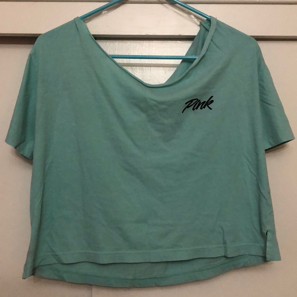 VS Pink teal crop top